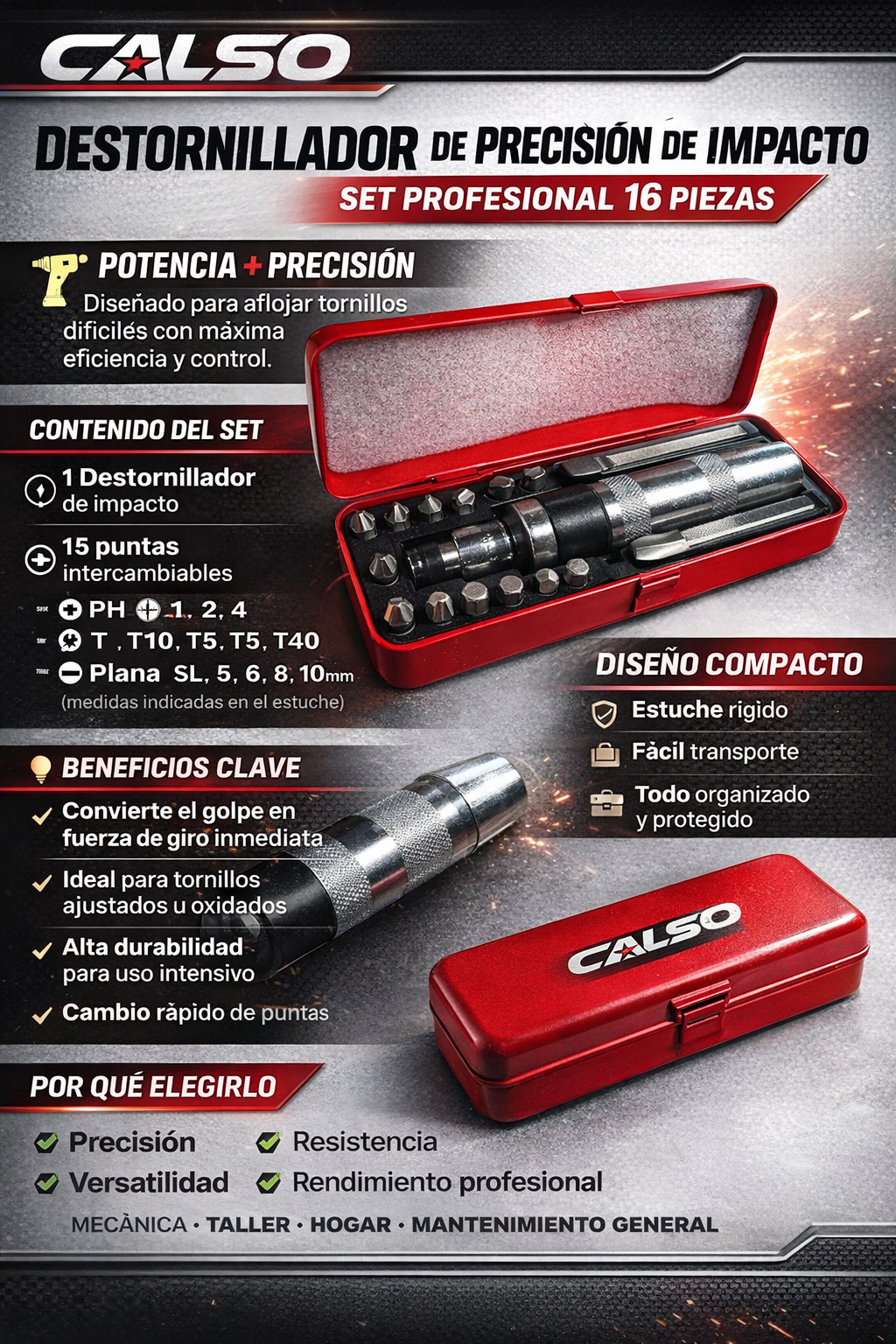 ¡Destornillador de Precisión de Impacto!