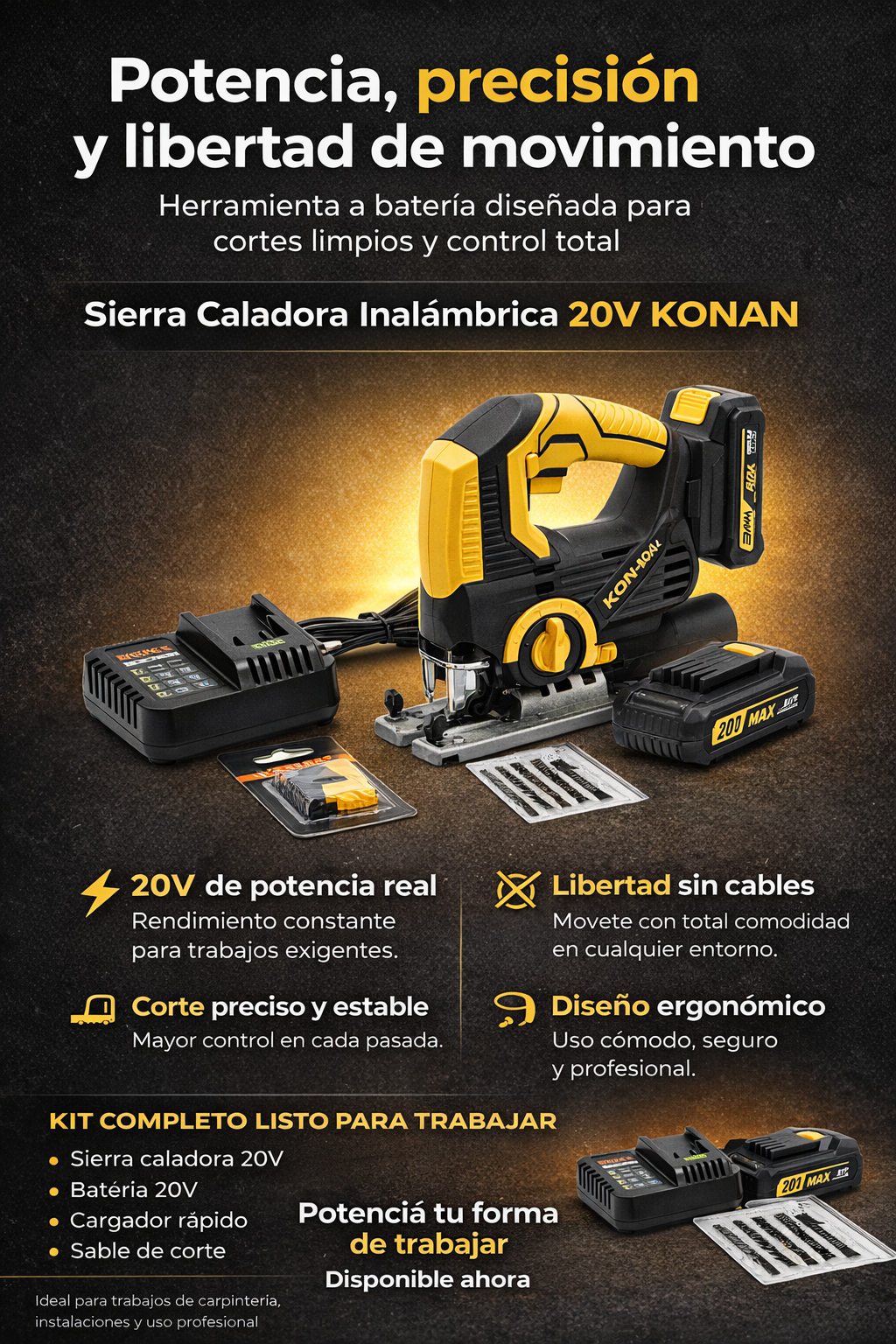 ¡Sierra caladora 2400RPM KONAN!