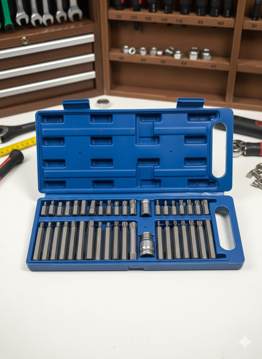 ¡Juego de puntas (Torx, Allen y multiestrada)!