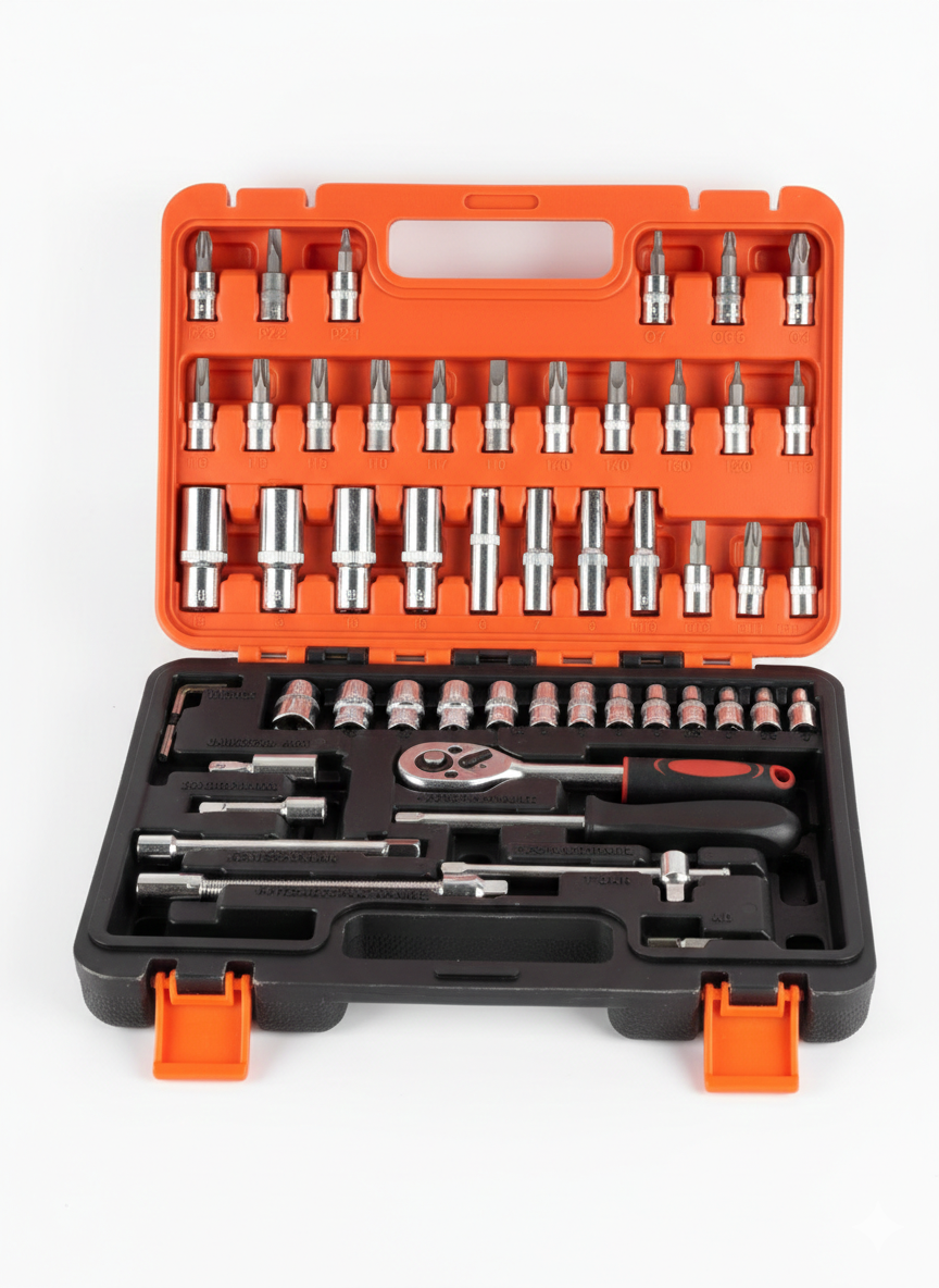 ¡Set de herramientas y tubos 53 Piezas!
