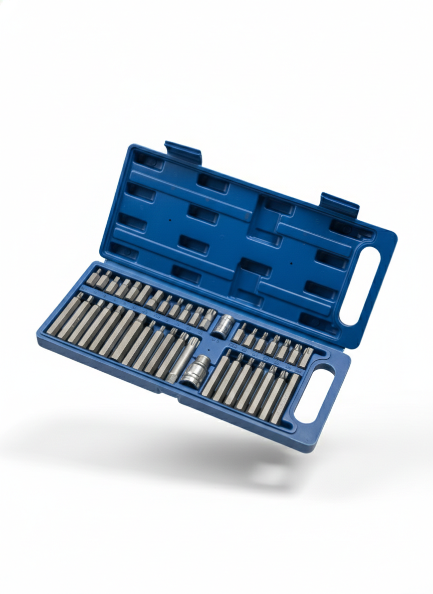 ¡Juego de puntas (Torx, Allen y multiestrada)!